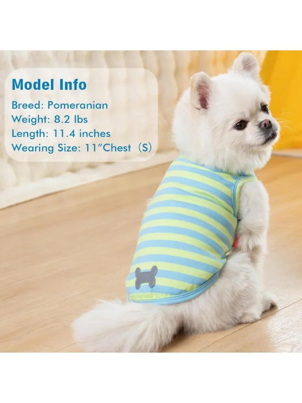 Soft Striped Dog Shirts - Lightweight Sleeveless Tank Tops for Small Pets, Blue
